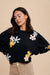 Black Floral Crew Neck Sweater
