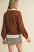 Mocha Floral Knit Puff Sleeve Sweater