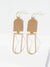 Geometric Enamel Dangle Drop Earrings: Light Grey