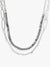 Dual Layer Paperclip Chain With Semiprecious Draping Necklace: GRAY