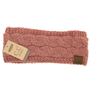 *FINAL SALE* Pale Pink Solid Cable Knit CC Head Wrap
