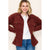 Burgundy Fur Lined Corduroy Jacket