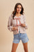Dusty Rose Cream Cable Knit Ribbon Tie Cardigan