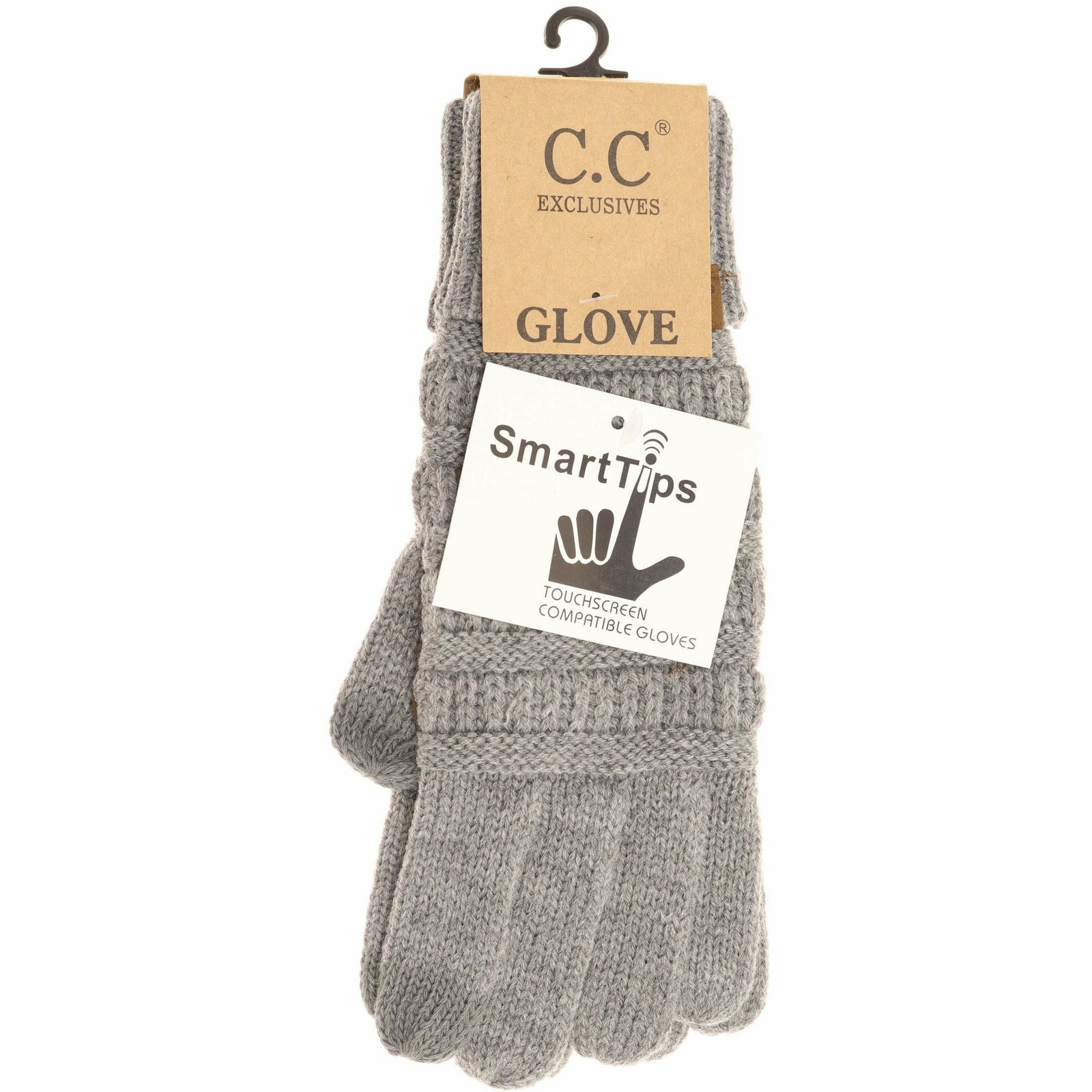 *FINAL SALE* Light Grey Knit CC Gloves