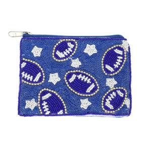 Football Bead Sequin Embroidered Coin Bag