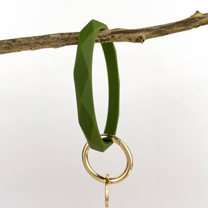Diamond Shape Silicone Bracelet Keychain: Blue