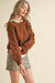 Mocha Floral Knit Puff Sleeve Sweater