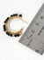 Hoop Earrings With Glass & Square Metallic Beads: Black