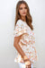 Ditsy Floral V-neck Flutter Sleeve Top