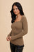 Taupe Ribbed Notch Neck Top