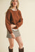 Mocha Floral Knit Puff Sleeve Sweater