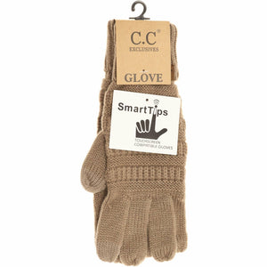 *FINAL SALE* Light Grey Knit CC Gloves