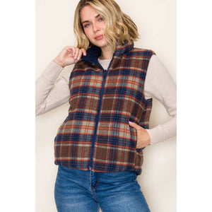 Corduroy & Plaid Reversible Vest