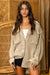 Washed OliveTextured Gauze Utility Button-down Shirt