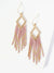 Boho Chic Seed Bead Fringe Earrings: Dusty Pink