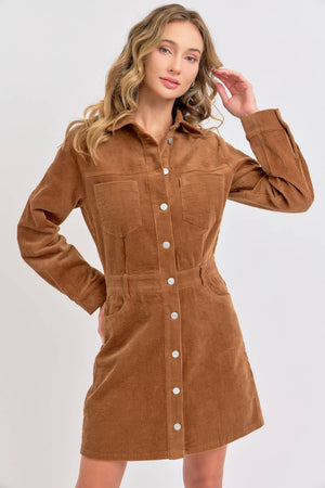 Camel Corduroy Dress