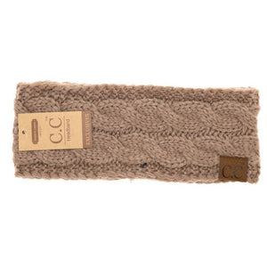 *FINAL SALE* Pale Pink Solid Cable Knit CC Head Wrap
