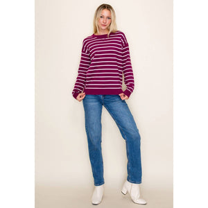 Plum Everyday Striped Sweater