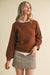 Mocha Floral Knit Puff Sleeve Sweater