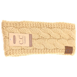 *FINAL SALE* Pale Pink Solid Cable Knit CC Head Wrap