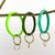 Diamond Shape Silicone Bracelet Keychain: Coral Red