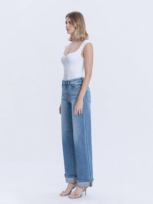 Olivia Cuffed Wide Leg Jeans