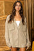 Washed OliveTextured Gauze Utility Button-down Shirt