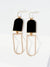 Geometric Enamel Dangle Drop Earrings: Light Grey