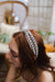 Embroidered Stitch Boho Knotted Headband: Gray