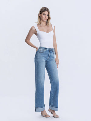 Olivia Cuffed Wide Leg Jeans