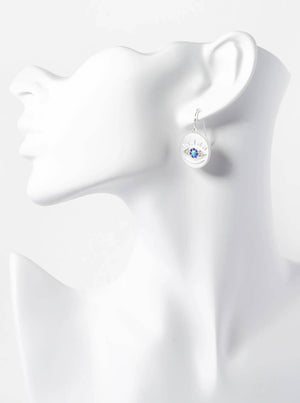 Evil Eye Disc Drop Dangle Earrings: Matte Gold