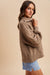 Fawn Chunky Cable Knit Hal Zip Sweater
