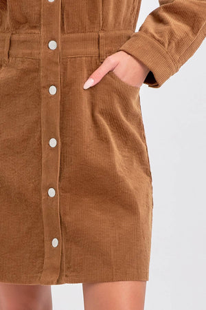 Camel Corduroy Dress