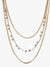 3 Layer Draping Drop Semiprecious Necklace: WHITE