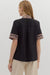 Leopard Accent Short Sleeve Blouse