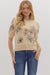 Short Sleeve Floral Sweater