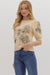 Short Sleeve Floral Sweater