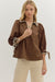 Chocolate Scallop Trim Blouse