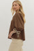 Chocolate Scallop Trim Blouse