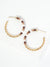 Metal and Wood Beads 30mm Lightweight Hoop Earrings: Brown Multi