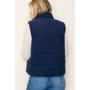 Corduroy & Plaid Reversible Vest