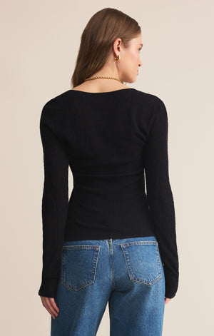 Black Tibi Scoop Mesh Sweater