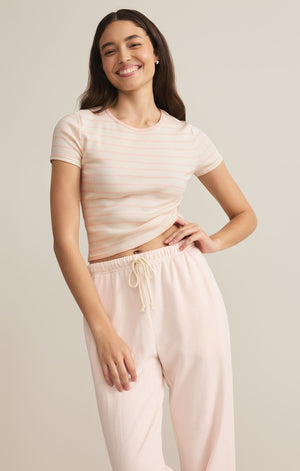 Pink Salt Saxon Striped Tee