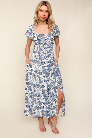 Blue Floral Maxi Dress