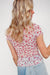 Frill Hem Floral Short Sleeve Mesh TOp