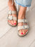 Mickie Western Slides in Cream
