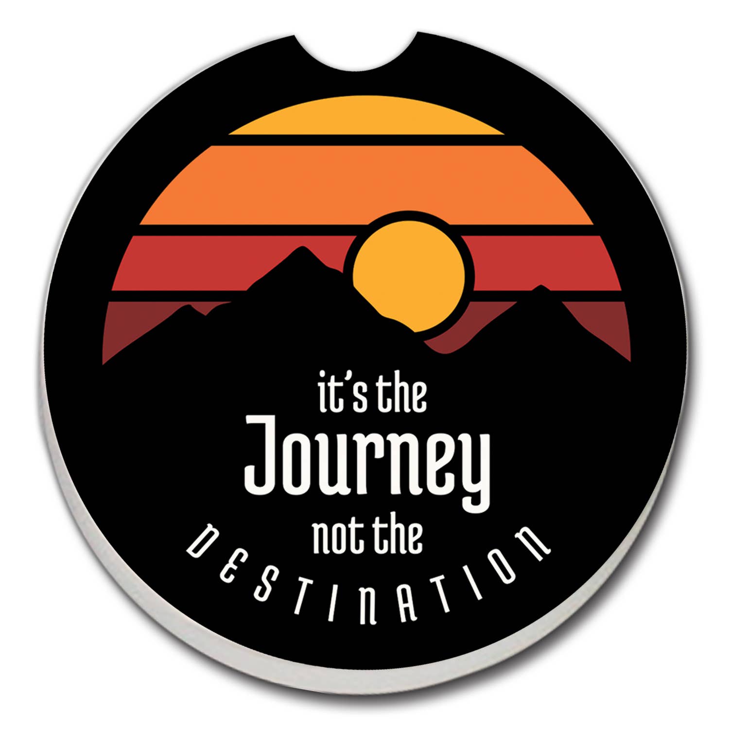 "it's The Journey" Bulk Absorbent Stone Car Coaster (2pk)