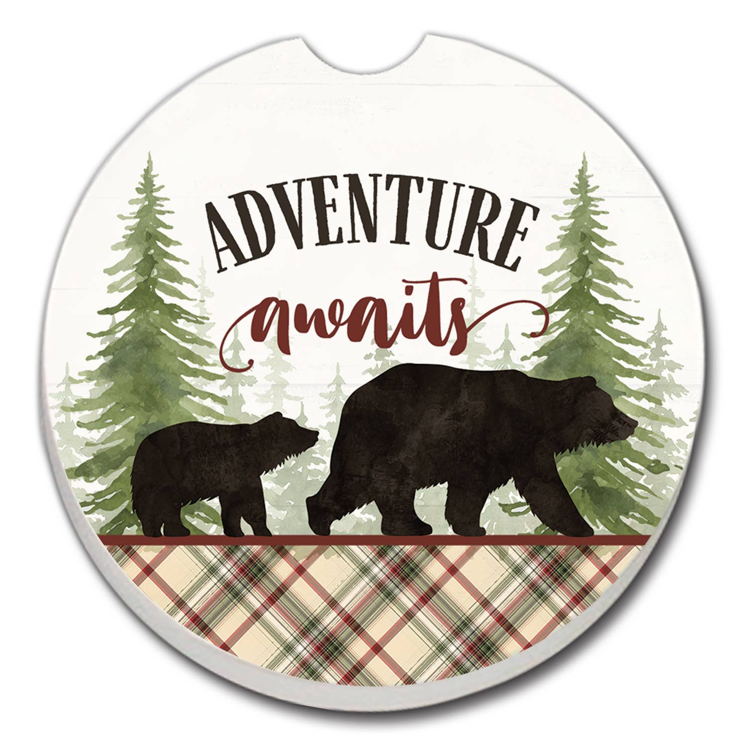 Adventure Awaits Absorbent Stone Car Coaster(2pk)