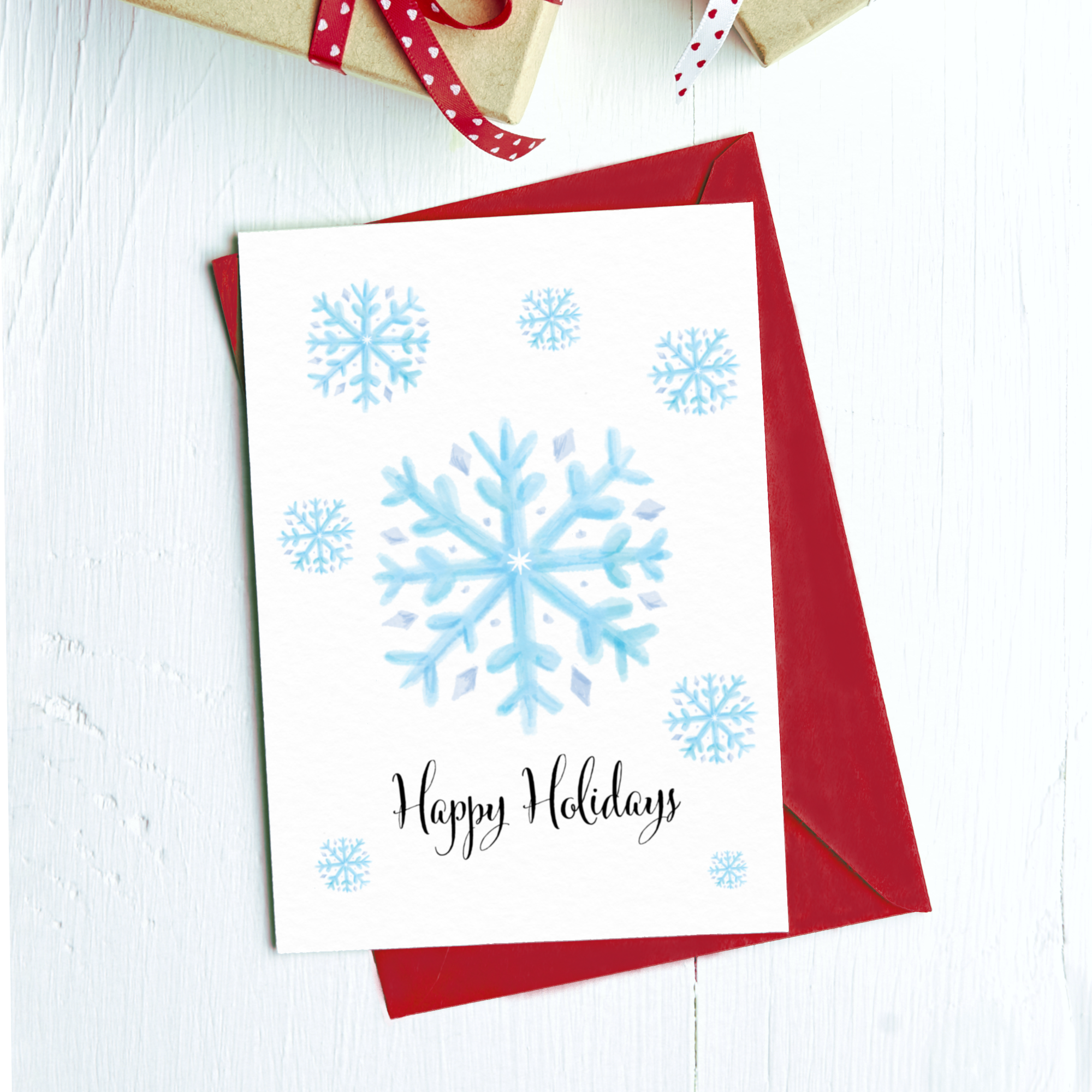 Happy Holidays Snowflake Greeting Card