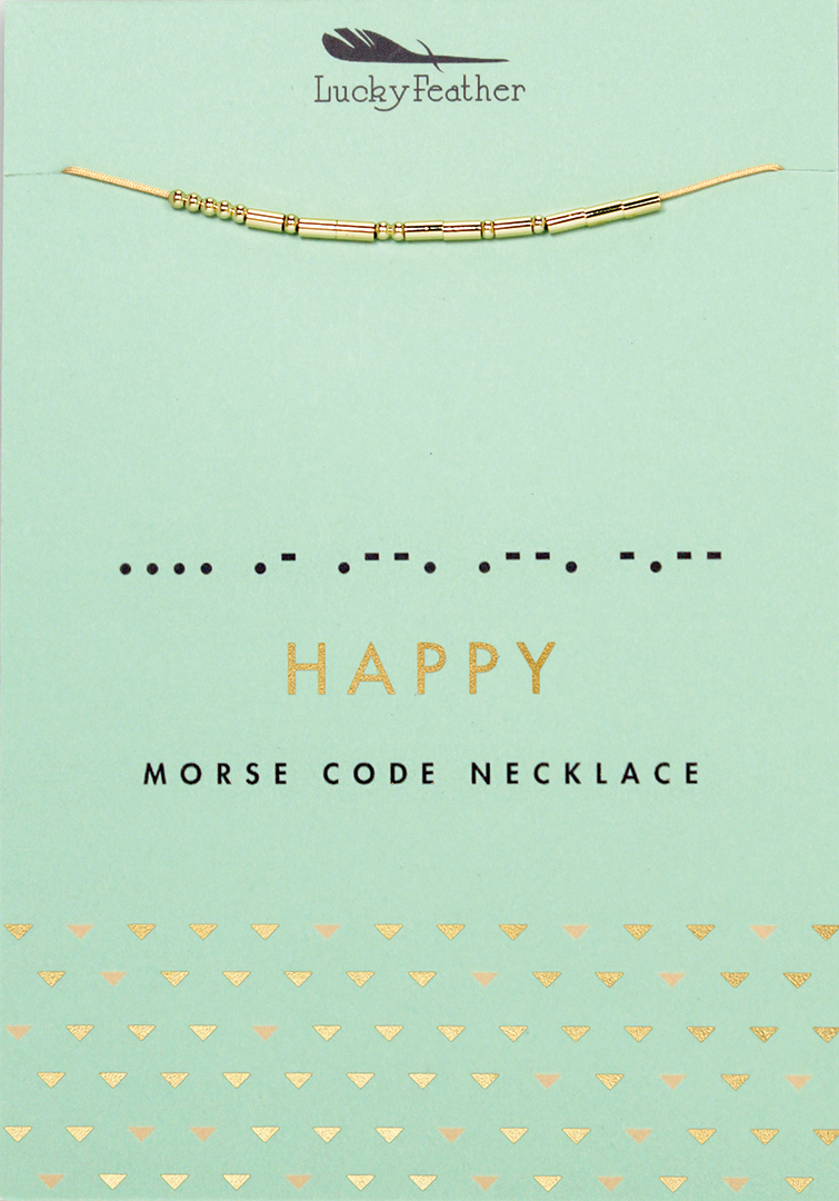 *FINAL SALE* Morse Code Necklace - HAPPY
